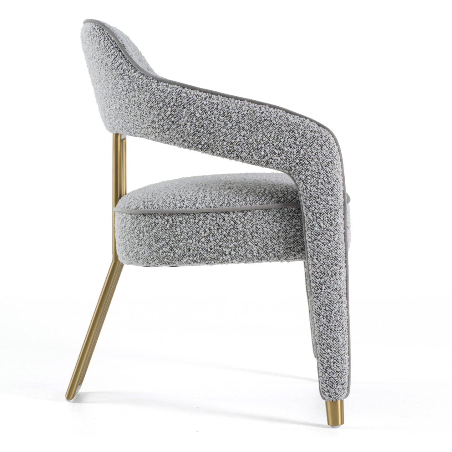 Modrest Kasem Modern Grey Fabric Gold Dining Chair
