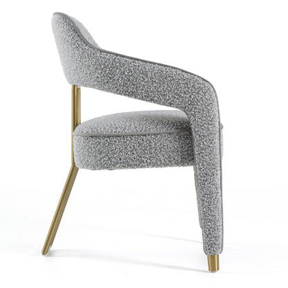 Modrest Kasem Modern Grey Fabric Gold Dining Chair