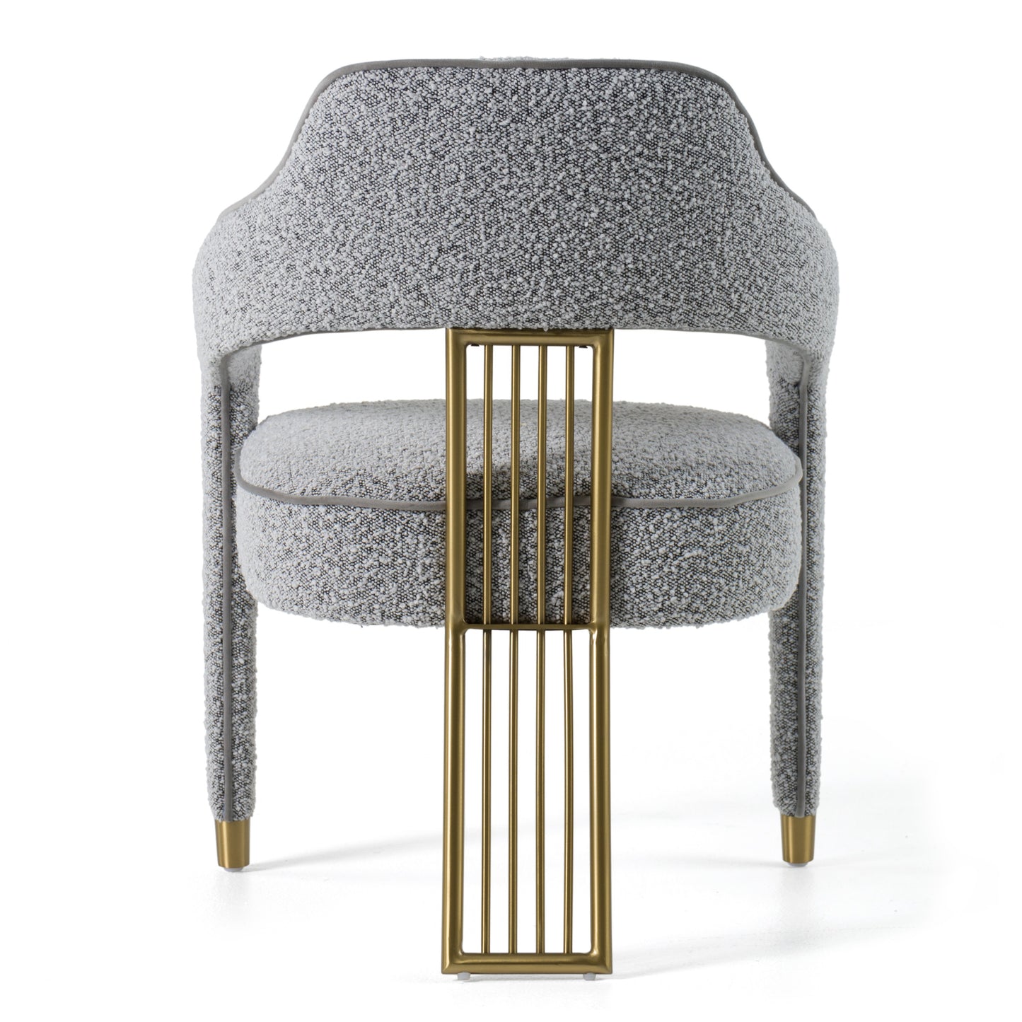 Modrest Kasem Modern Grey Fabric Gold Dining Chair