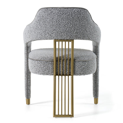 Modrest Kasem Modern Grey Fabric Gold Dining Chair