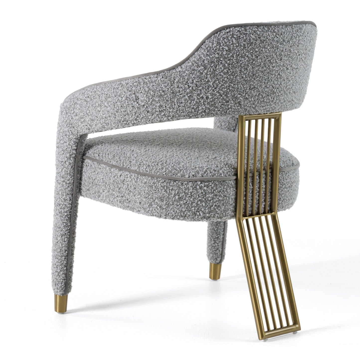 Modrest Kasem Modern Grey Fabric Gold Dining Chair