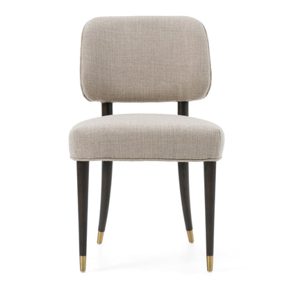 Modrest Kathy Modern Beige Fabric Oak Dining Side Chair