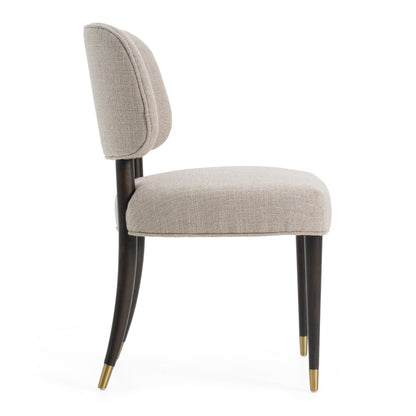 Modrest Kathy Modern Beige Fabric Oak Dining Side Chair
