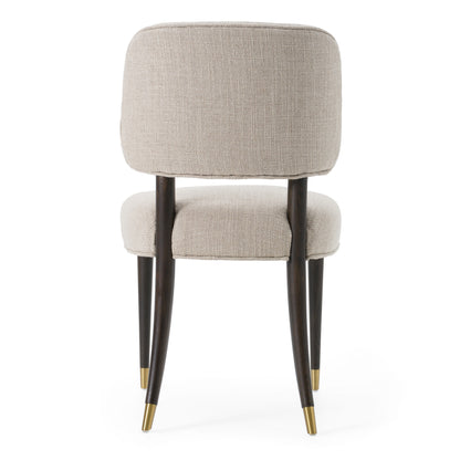Modrest Kathy Modern Beige Fabric Oak Dining Side Chair