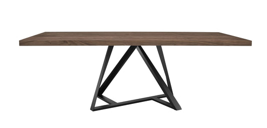 Modrest Keanna Modern Industrial Walnut and Black Dining Table