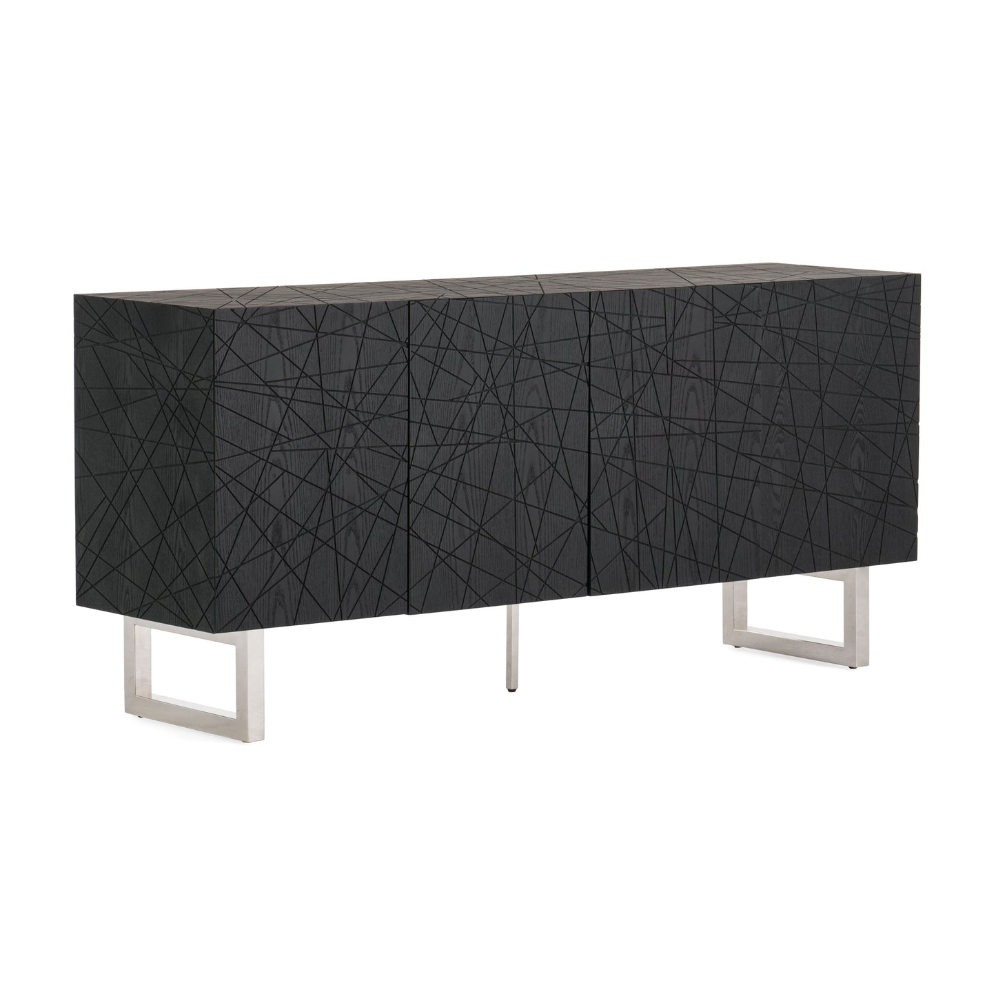 Modrest Kenda Modern Black Ash Stainless Steel Buffet