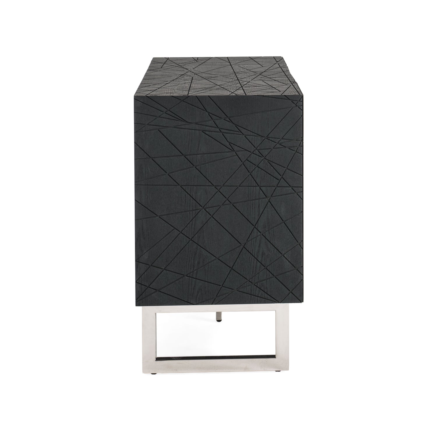 Modrest Kenda Modern Black Ash Stainless Steel Buffet