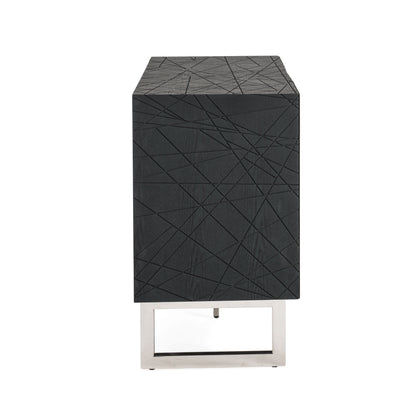 Modrest Kenda Modern Black Ash Stainless Steel Buffet