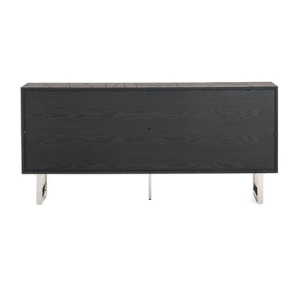 Modrest Kenda Modern Black Ash Stainless Steel Buffet