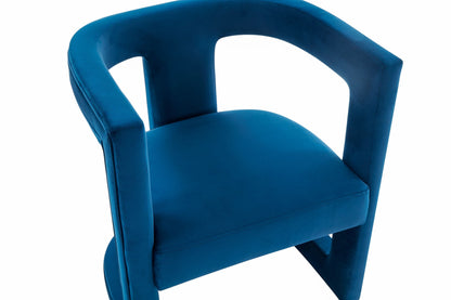 Modrest Kendra Modern Blue Fabric Accent Chair