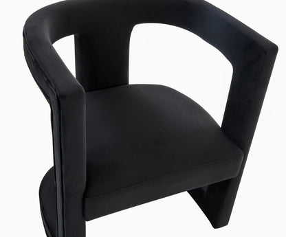 Modrest Kendra Modern Black Fabric Accent Chair