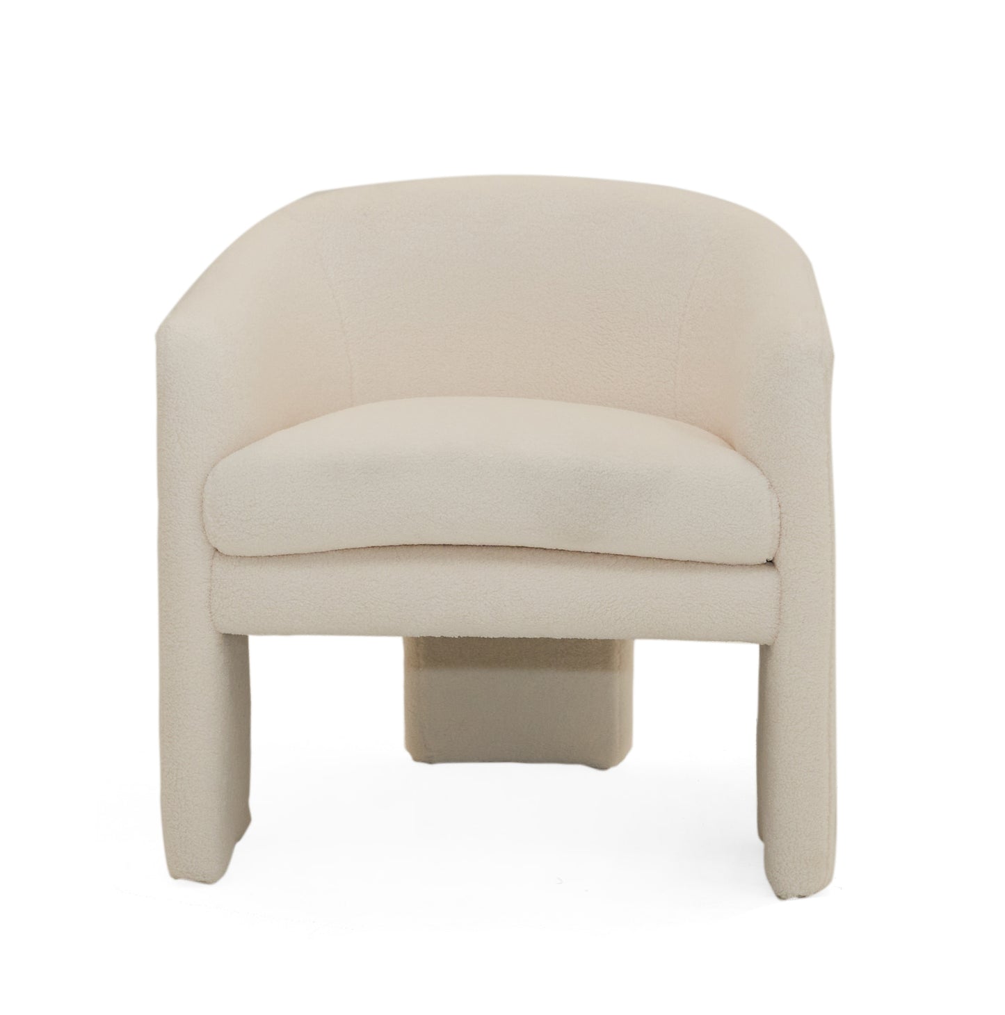 Modrest Khan Modern Off White Fabric Accent Chair