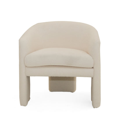 Modrest Khan Modern Off White Fabric Accent Chair