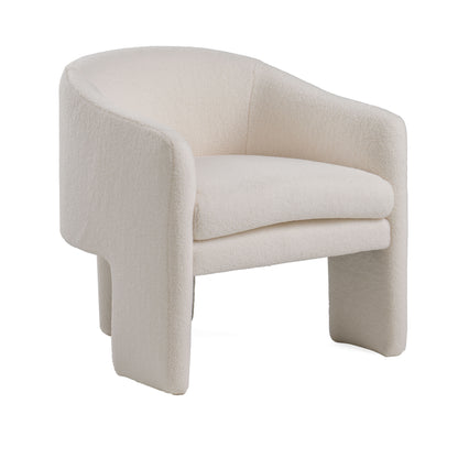 Modrest Khan Modern Off White Fabric Accent Chair