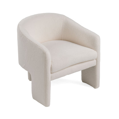Modrest Khan Modern Off White Fabric Accent Chair