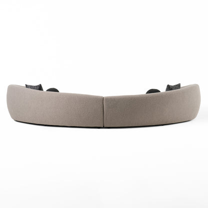 Modrest Kilmer Modern Grey Curved Fabric Sectional Sofa