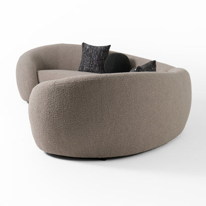 Modrest Kilmer Modern Grey Curved Fabric Sectional Sofa