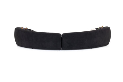 Modrest Kilmer Modern Black Curved Fabric Sectional Sofa