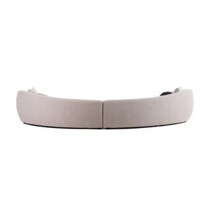 Modrest Kilmer Modern Grey Curved Fabric Sectional Sofa