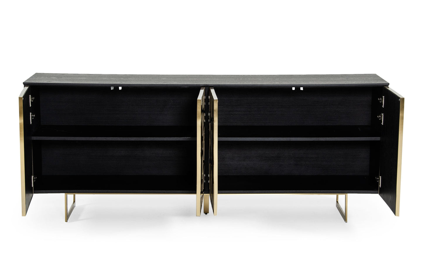 Modrest Kilson Modern Black Oak and Champagne Gold Buffet