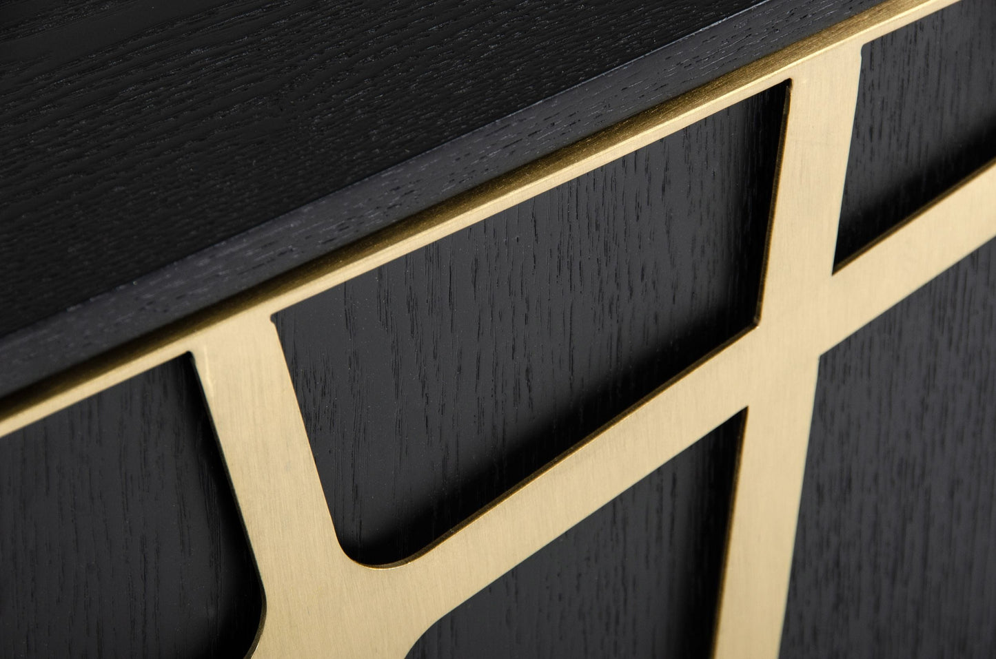 Modrest Kilson Modern Black Oak and Champagne Gold Buffet