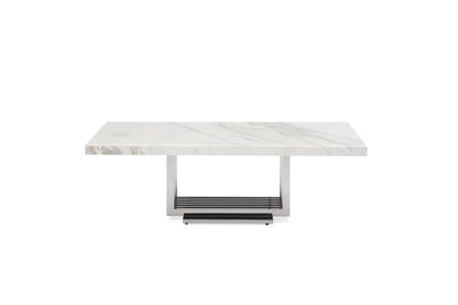 Modrest Kingsley Modern Marble and Stainless Steel Coffee Table