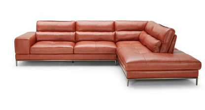 Divani Casa Kudos Modern Cognac RAF Chaise Sectional Sofa