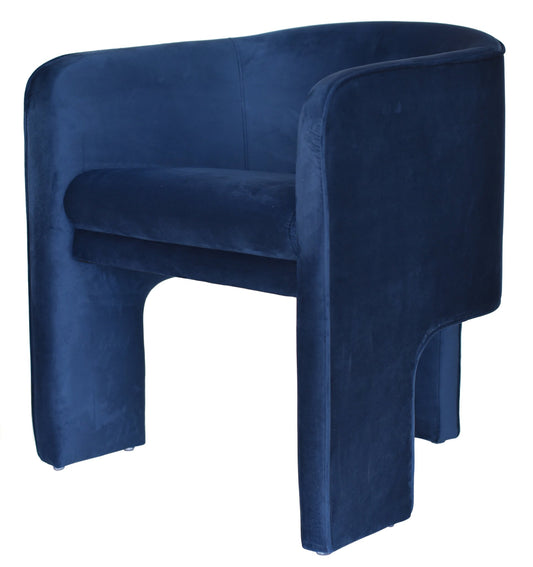 Modrest Kyle Modern Blue Velvet Accent Chair