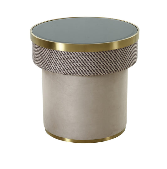 Modrest Larry Glass Gold Accent End Table
