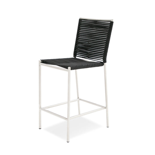 Modrest Lathrop Modern Outdoor Black Counter Stool