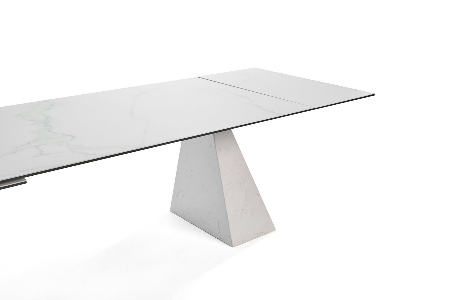 Modrest Latrobe Modern White Ceramic Quartz 118" Extendable Dining Table