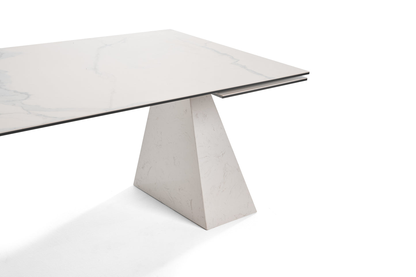 Modrest Latrobe Modern White Ceramic Quartz 118" Extendable Dining Table