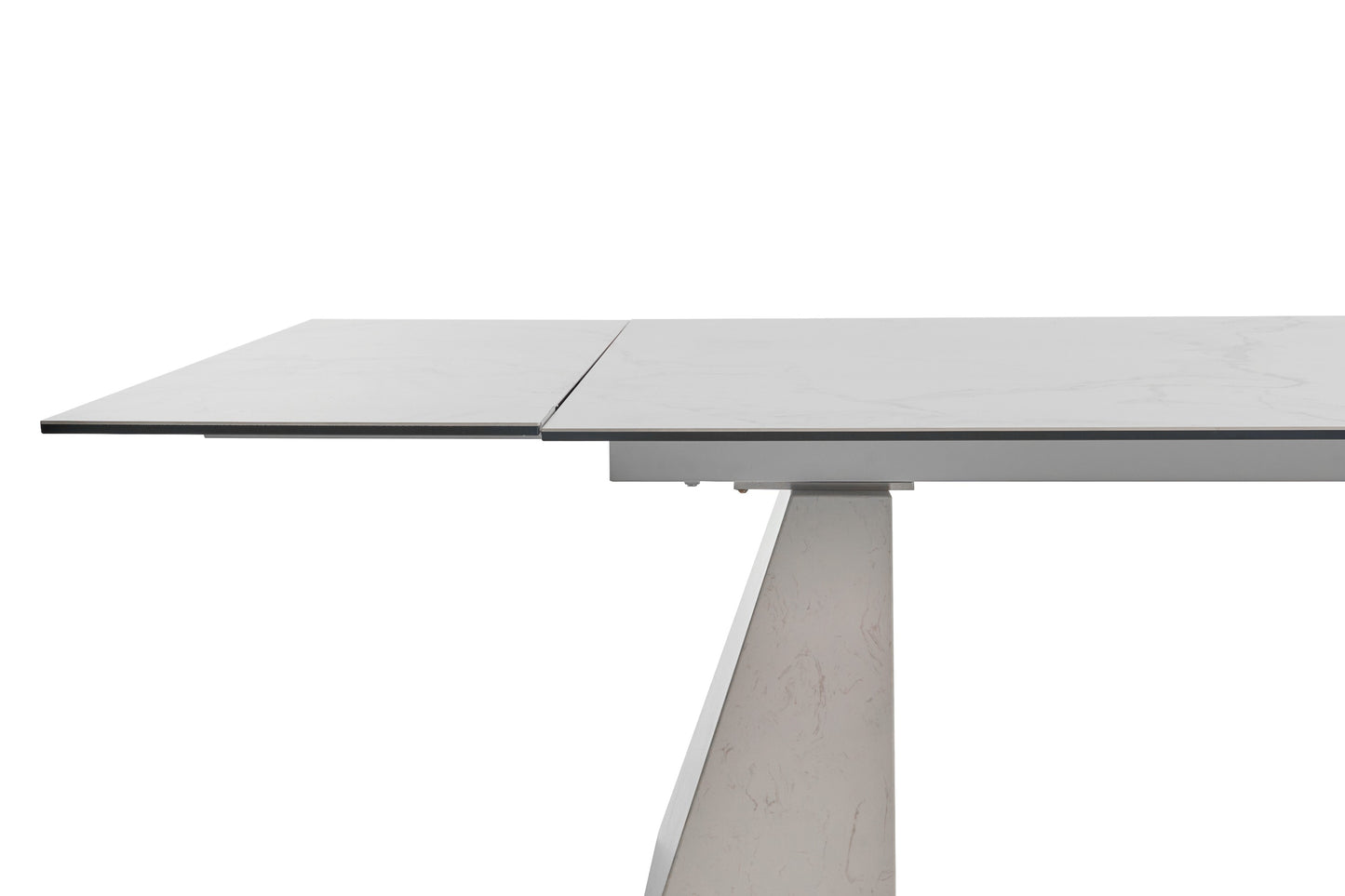Modrest Latrobe Modern White Ceramic Quartz 118" Extendable Dining Table