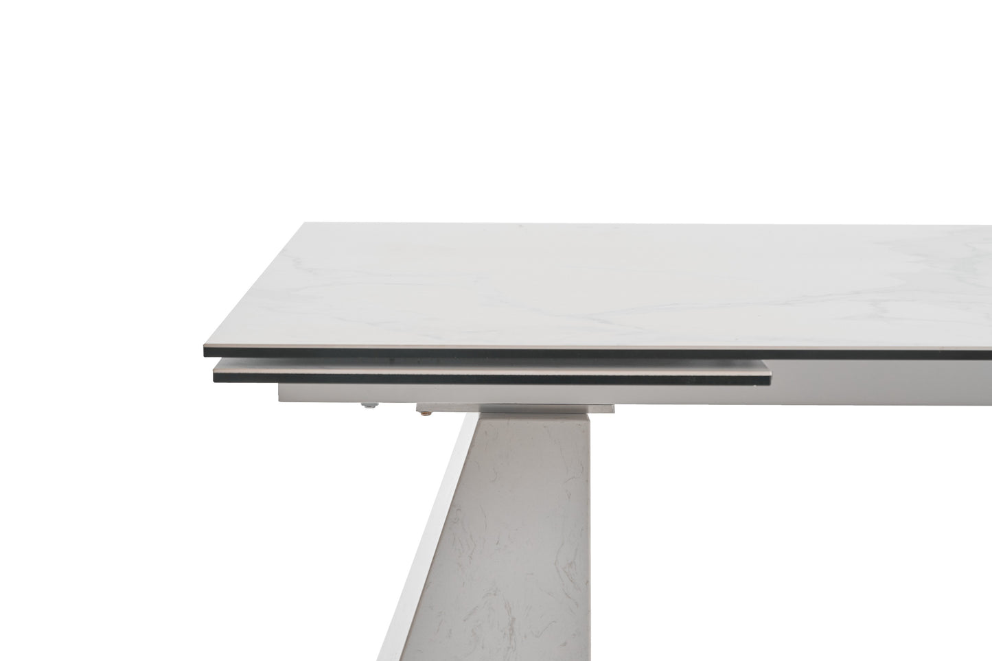 Modrest Latrobe Modern White Ceramic Quartz 118" Extendable Dining Table