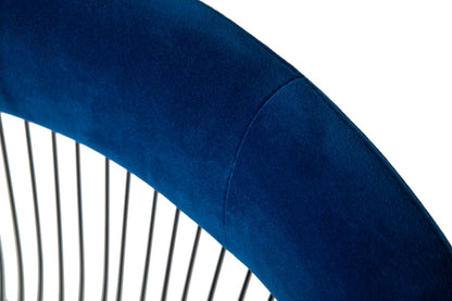 Modrest Lauren Blue Velvet and Stainless Steel Dining Chair