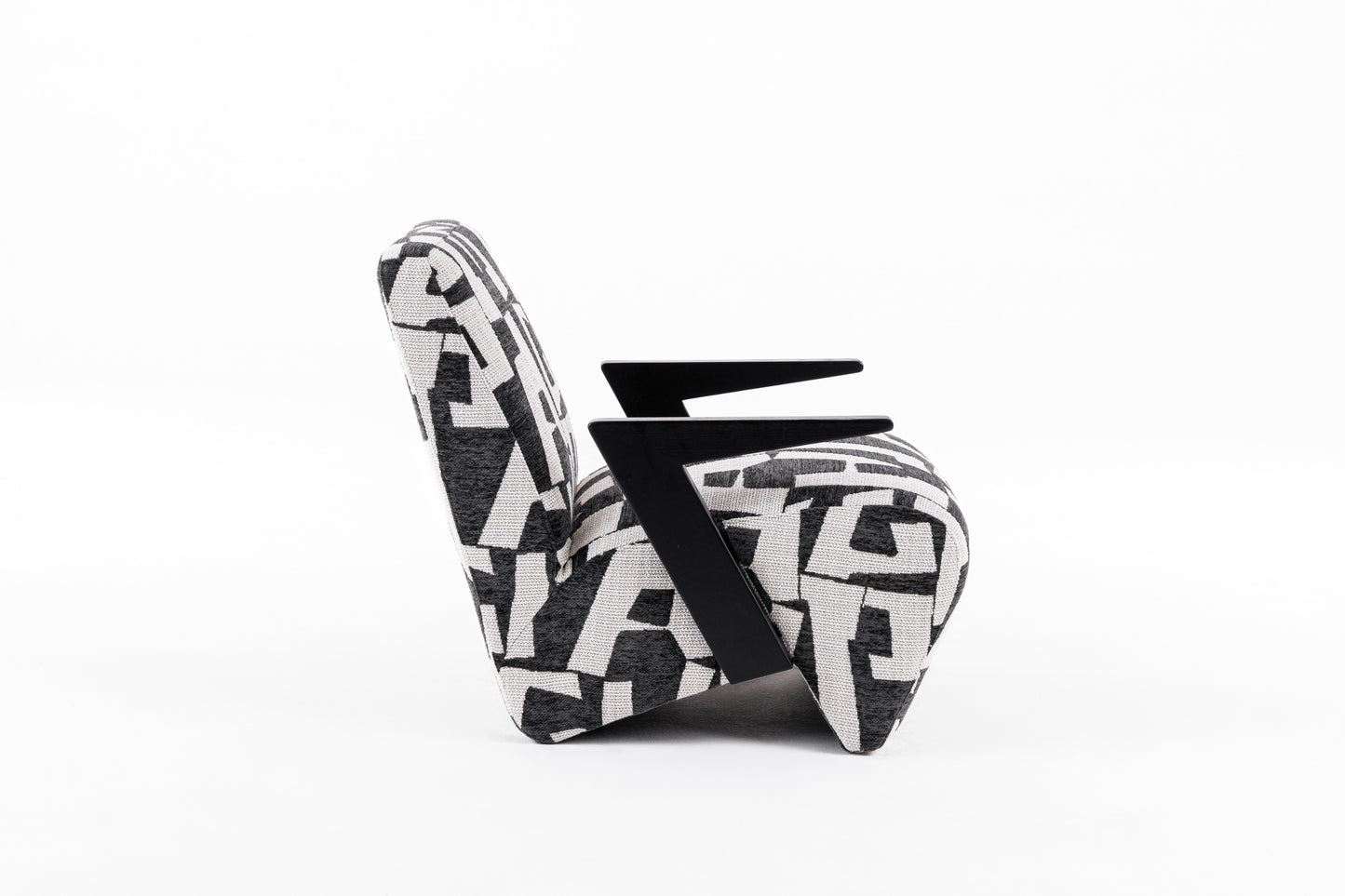 Modrest Leana Modern Black and White Fabric Accent Chair