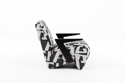 Modrest Leana Modern Black and White Fabric Accent Chair