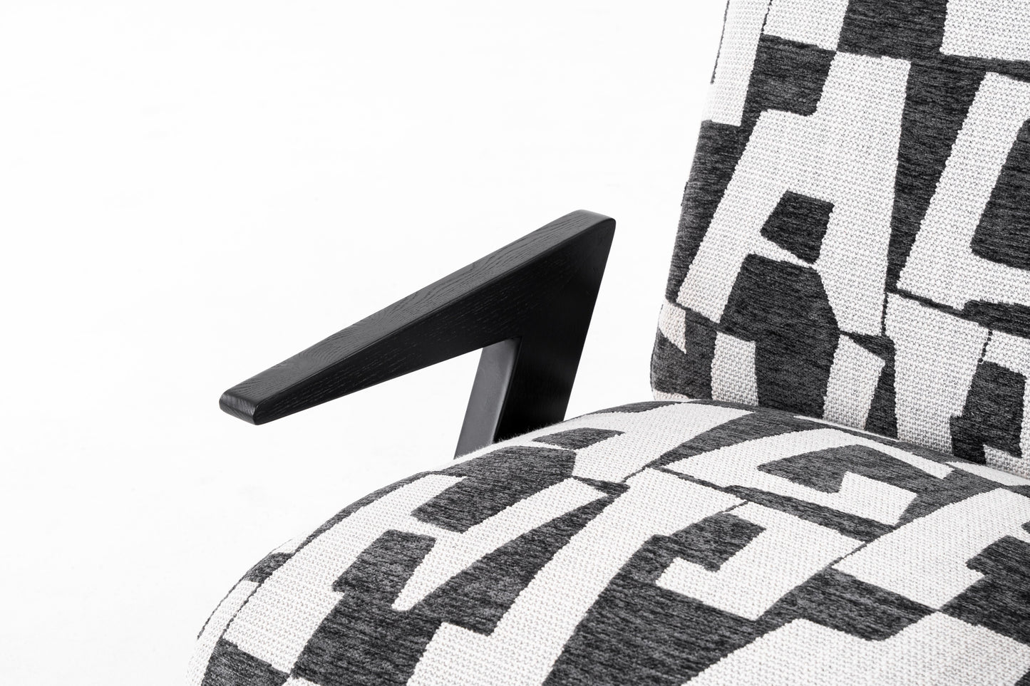 Modrest Leana Modern Black and White Fabric Accent Chair