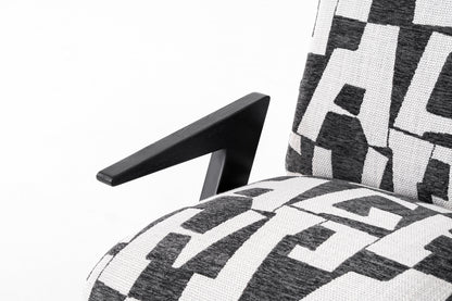 Modrest Leana Modern Black and White Fabric Accent Chair