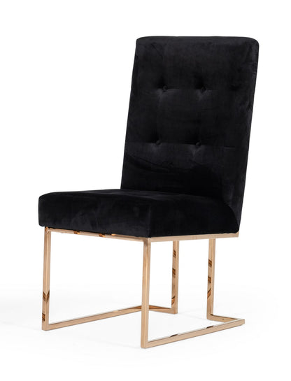 Modrest Legend Modern Black and Rosegold Dining Chair