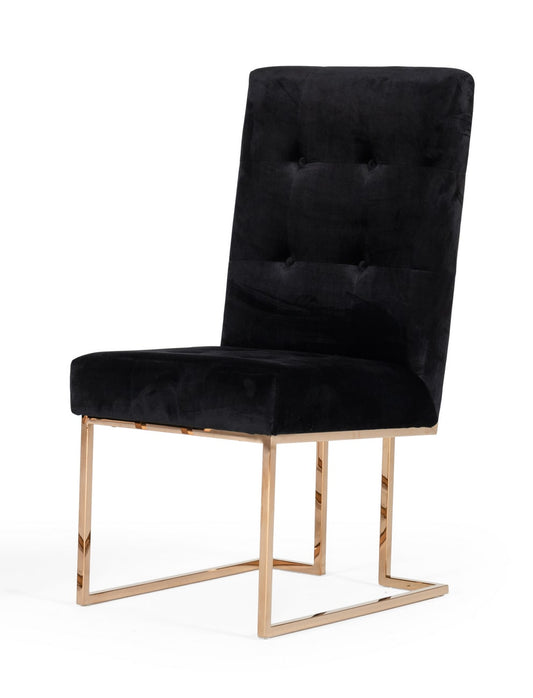 Modrest Legend Modern Black and Rosegold Dining Chair