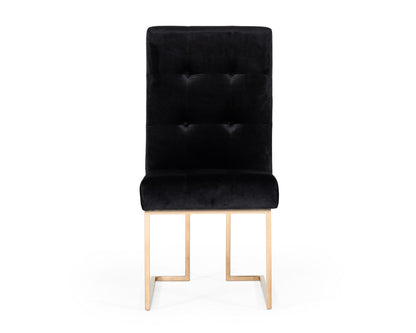 Modrest Legend Modern Black and Rosegold Dining Chair