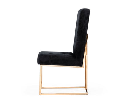 Modrest Legend Modern Black and Rosegold Dining Chair