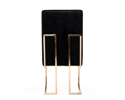 Modrest Legend Modern Black and Rosegold Dining Chair