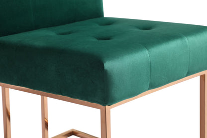 Modrest Legend Modern Green Velvet and Rosegold Dining Chair