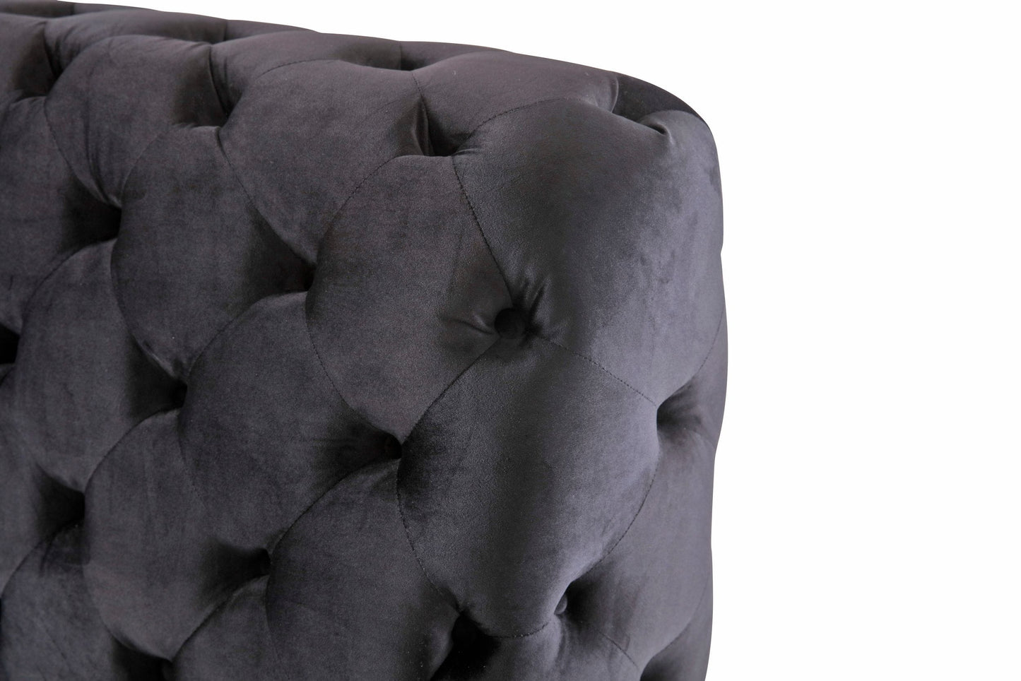 Modrest Legend Modern Black Velvet and Rosegold Bed