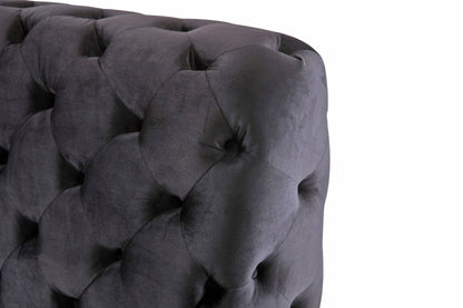 Modrest Legend Modern Black Velvet and Rosegold Bed