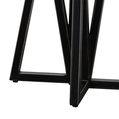 Modrest Richmond Modern Concrete and Black Metal End Table