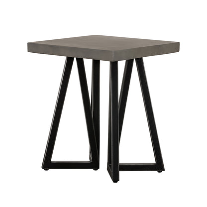 Modrest Richmond Modern Concrete and Black Metal End Table