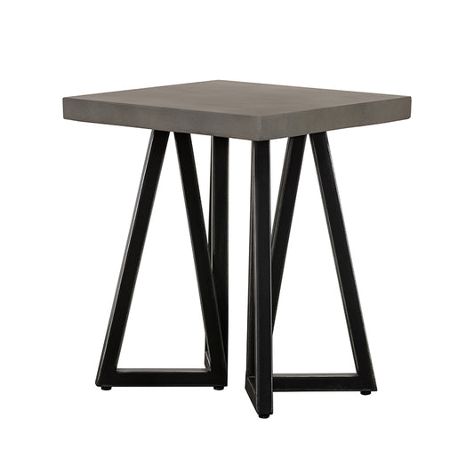 Modrest Richmond Modern Concrete and Black Metal End Table